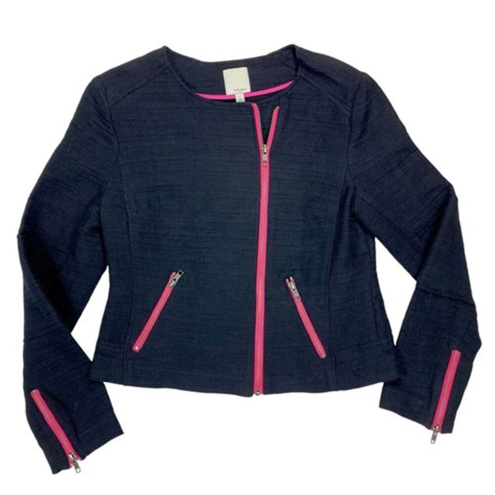 Halogen Black Blazer w/ Pink Zipper – Size XL